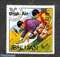 Bhutan 1983 6Nu, Druk Air Overprint 1v, Mint NH, Sport - Scouting - Bhoutan