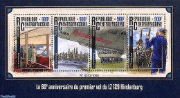 Central Africa 2016 LZ129 Hindenburg 4v M/s, Mint NH, Transport - Zeppelins - Zeppelines