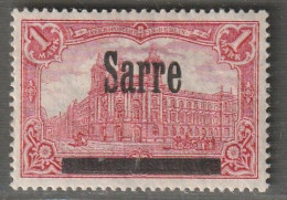 SARRE - N°17 * (1920) 1m Carmin - Signé Brun - Nuovi
