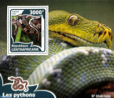 Central Africa 2016 Snakes S/s, Mint NH, Nature - Reptiles - Snakes - Zentralafrik. Republik