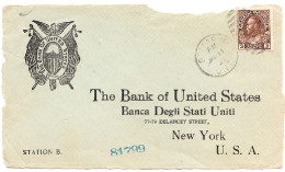 Banca Degli Stati Uniti,New York, Busta Da Canada, 11 Gennaio 1921 - Marcophilia