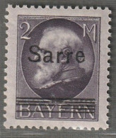 SARRE - N°28 * (1920) 2m Violet - Unused Stamps