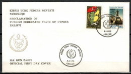 Northern Cyprus 1975 Mi 8-9 FDC  (FDC ZE2 CYT8-9) - Beeldhouwkunst