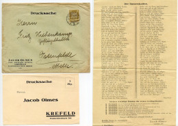 Germany 1926 Cover W/ Advertisement (Eggs); Krefeld - Jacob Olmes To Ostenfelde; 3pf. German Eagle - Briefe U. Dokumente