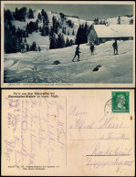 Ansichtskarte Steibis-Oberstaufen Hütte Skiläufer Im Winter 1928 - Oberstaufen