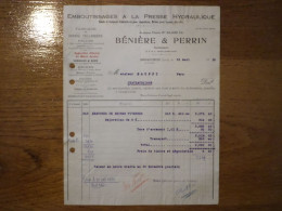 42 GRAND CROIX - Facture BENIERE & PERRIN, Emboutissages à La Presse Hydraulique, Aout 1939 - 1900 – 1949