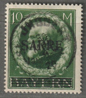 SARRE - N°31 Obl (1920) 10m Vert-jaune - Used Stamps