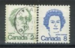 CANADA - 1972, W. LAURIER & QUEEN ELIZABETH II STAMPS SET OF 2, USED. - Gebruikt
