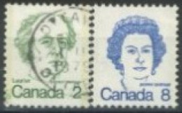 CANADA - 1972, W. LAURIER & QUEEN ELIZABETH II STAMPS SET OF 2, USED. - Usati