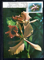 ROMANIA 1988 FLORA FLOWERS ORCHIDS LAELIA CRISPA FLOWER ORCHID 1L MAXI MAXIMUM CARD - Tarjetas – Máximo