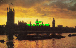 R579128 London. Sunset Over The Houses Of Parliament. J. Salmon. Cameracolour - Other & Unclassified