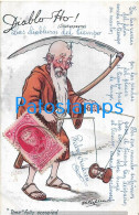 227951 ART ARTE SIGNED DIABLO HO SHAKESPEARE TIME FULLY OCCUPIED POSTAL POSTCARD - Autres & Non Classés