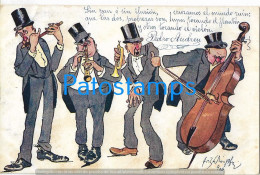 227952 ART ARTE SIGNED HUMOR GROUP MUSIC EVIL SOUND POSTAL POSTCARD - Autres & Non Classés