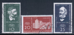 East Germany / DDR 1956 Mi# 545-547 Used - Carl Zeiss Optical Works, Jena, 110th Anniv. - Gebruikt