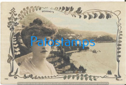 227955 MONACO MONTE CARLO VIEW PARTIAL & FACE WOMAN POSTAL POSTCARD - Sonstige & Ohne Zuordnung