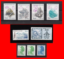 Série De 9 Timbres  France Neuf**  1986  N° Y&T 2422 à 2425 ; 2428 à 2432 Dont Série Minéraux - Nuovi