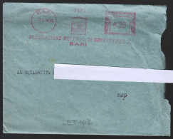 LETTERA SPEDITA DA BARI NEL 1941 - TIMBRI ROSSI EMA - FEDERAZIONE FASCI DI COMBATTIMENTO - SQUADRISMO (LET 107) - Storia Postale