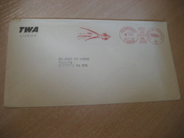 LISBOA 1959 To Figueira Da Foz TWA Jetstream Airline Trans World Airlines Flight Meter Mail Cancel Cover PORTUGAL - Cartas & Documentos