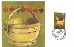 LIECHTENSTEIN. MAXICARD FIRST DAY. ALPINE DAIRY FARMING IMPLEMENTS. MILKING-PAIL. 1980 - Maximum Cards