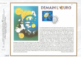 Feuillet Philatélique 1er Jour CEF N°1558 - Demain L'Euro - Paris - 23 Juin 2001 - Monedas