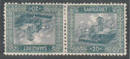 SARRE - N°55b * (1921) 20p Vert Et Vert-bleu  - Tête-bêche - - Nuovi