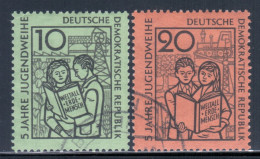 East Germany / DDR 1959 Mi# 680-681 Used - 5 Years Of The Youth Consecration Ceremony / Space - Europe