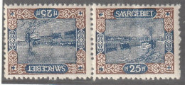 SARRE - N°56c ** (1921) 25p Brun Et Bleu - Tête-bêche - - Ongebruikt