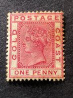 GOLD COAST SG 12  1d Rose Carmine  MH* - Gold Coast (...-1957)