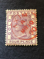 GOLD COAST SG 16  4d Deep Mauve, Red Cancel FU - Gold Coast (...-1957)