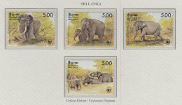 SRI LANKA 1986 WWF Animals Elephant Mi 753-756 MNH(**) Fauna 722 - Elefanten