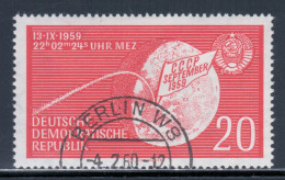 East Germany / DDR 1959 Mi# 721 Used - Landing Of The Soviet Rocket Lunik 2 On The Moon / Space - Europe