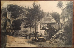 Cpa 24 Dordogne, Station Préhistorique Des Eyzies, Café Restaurant Galou De La Gorge D'Enfer, Coll Galou, Photo Miquel - Les Eyzies