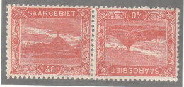 SARRE - N°58a * (1921) 40p Rouge  - Tête-bêche - - Unused Stamps