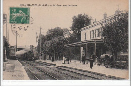 BEAUCHAMPS : La Gare Vue De L'intérieur- Très Bon état - Beauchamp