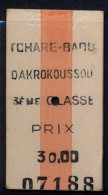 TOGO , TCHARE - DAKROKOUSSOU , TICKET DE FERROCARRIL , TREN , TRAIN , RAILWAYS - World