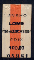 TOGO , ANEHO - LOME , TICKET DE FERROCARRIL , TREN , TRAIN , RAILWAYS - Monde