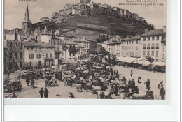 SAINT FLOUR - Place Du Faubourg Un Jour De Foire - Très Bon état - Saint Flour