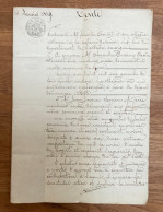 PAPIER TIMBRE  - 1847 - VENTE - ARDECHE - VOIR FILIGRANE - Lettres & Documents