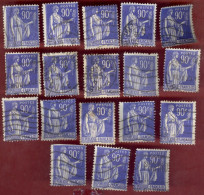 ** LOT  18  TIMBRES  TYPE  PAIX  90 C. ** - 1932-39 Peace