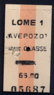 TOGO , LOME - AVEPOZO , TICKET DE FERROCARRIL , TREN , TRAIN , RAILWAYS - Welt