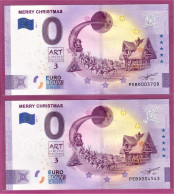 0-Euro PEBD 2020-1 MERRY CHRISTMAS Set NORMAL+ANNIVERSARY - Private Proofs / Unofficial
