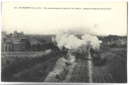 GUINGAMP - Vue Panoramique Du Quartier De La Gare - Départ Du Brest-Paris - TRAIN - Guingamp