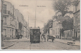 COLOMBES : Le Tramway Rue De Paris - Très Bon état - Autres & Non Classés