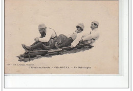 CHAMBERY - L'Hiver En Savoie - En Bobsleighs  - Très Bon état - Chambery