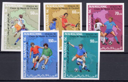 Mauritania 1990 Football Soccer World Cup Set Of 5 Imperf. MNH -scarce- - 1990 – Italie