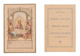 Toulx-Sainte-Croix, 1re Communion De Germaine Du Muraud, 1893, éd. Desgodets Et Gérard N° 2016 - Andachtsbilder