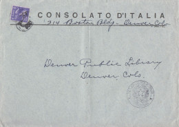 Busta Consolato D'Italia, Denver, Colorado, USA - 1946-60: Storia Postale