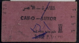 EGYPT / EGYPTE , CAIRO - LUXOR , TICKET DE FERROCARRIL , TREN , TRAIN , RAILWAYS , CHEMIN DE FER - World