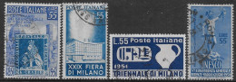 Italia Italy 1951 Lotto Unesco, Toscana, Milano Triennale 4val Sa N.619,654,658,668 US - 1946-60: Used