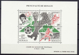 Monaco 1990 Football Soccer World Cup S/s MNH - 1990 – Italy